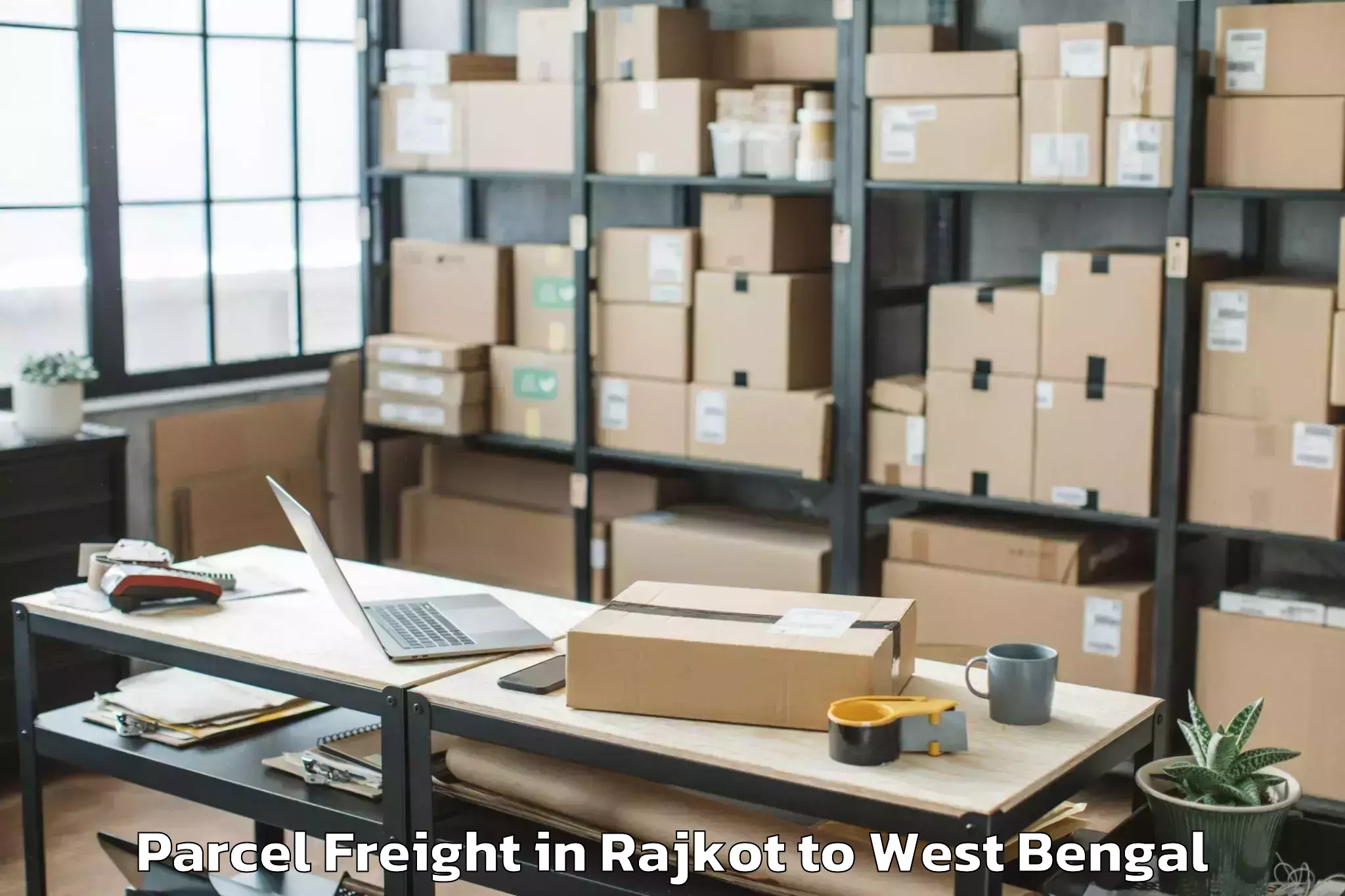 Book Rajkot to Mirzapur Bardhaman Parcel Freight Online